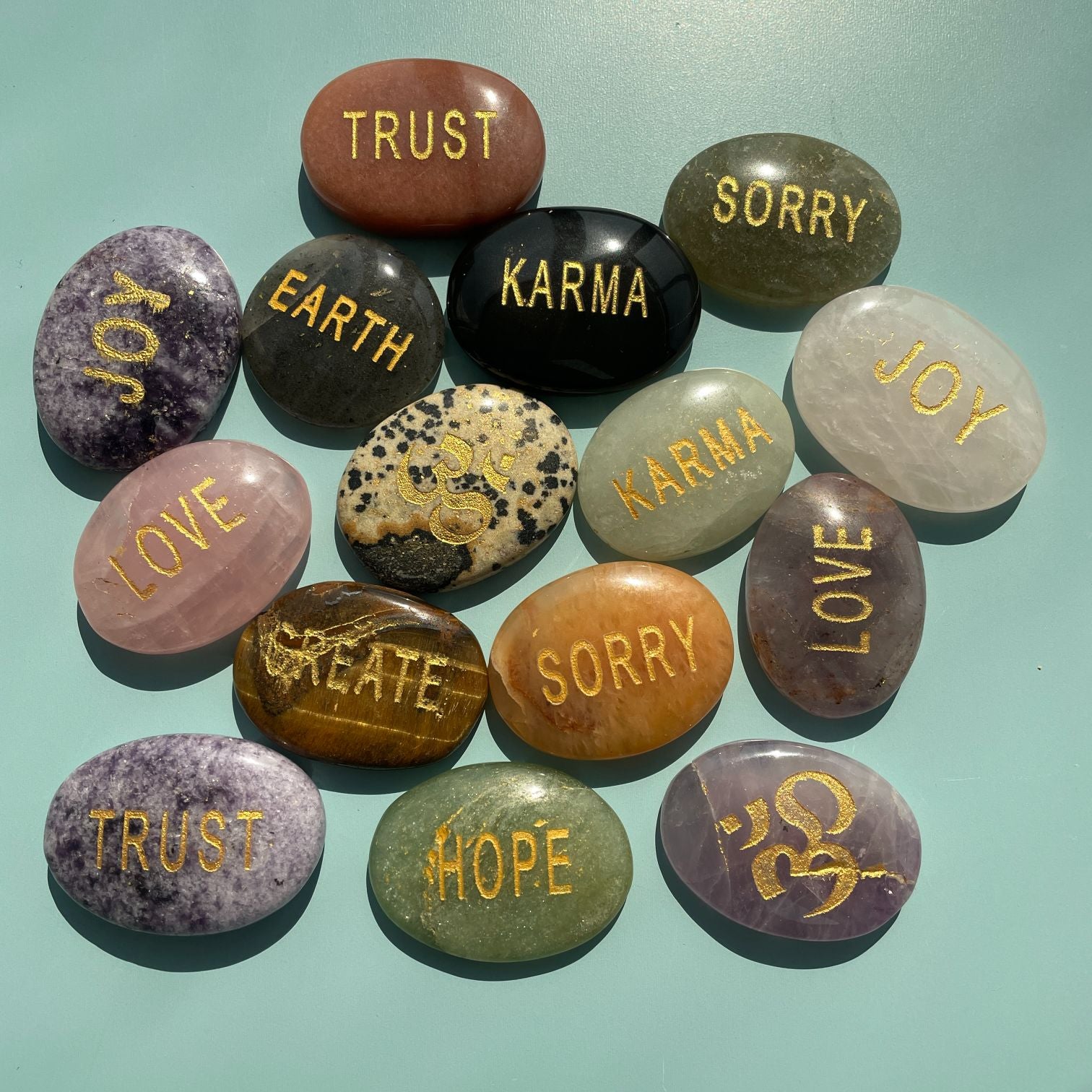 Word Palmstones - Assorted Mix - 5pc Word Palmstones - Assorted Mix - 5pc
